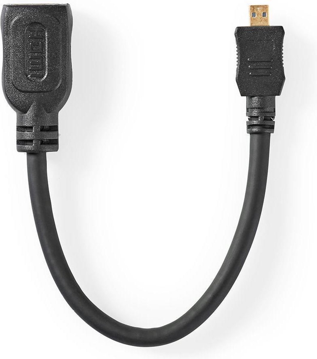 High Speed HDMI™-Kabel met Ethernet | HDMI™-Connector | HDMI™ Micro-Ingang | 0,2 m | Zwart